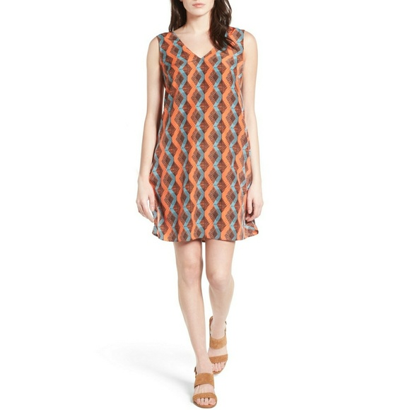 Halogen Dresses & Skirts - New Halogen Women's Shift Dress Orange Blue Brown Sleeveless Size Medium